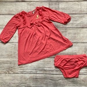 Juicy Couture Dress & Bloomers 2 Piece Outfit Set Girls Size 6-12 mo Pink